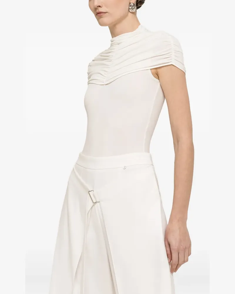 NISSA ruched detail bodysuit - Weiß Weiß