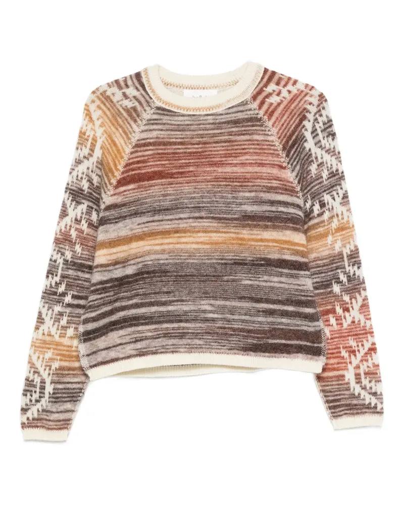 ba&sh Gestreifter Clodie Pullover - Braun Braun