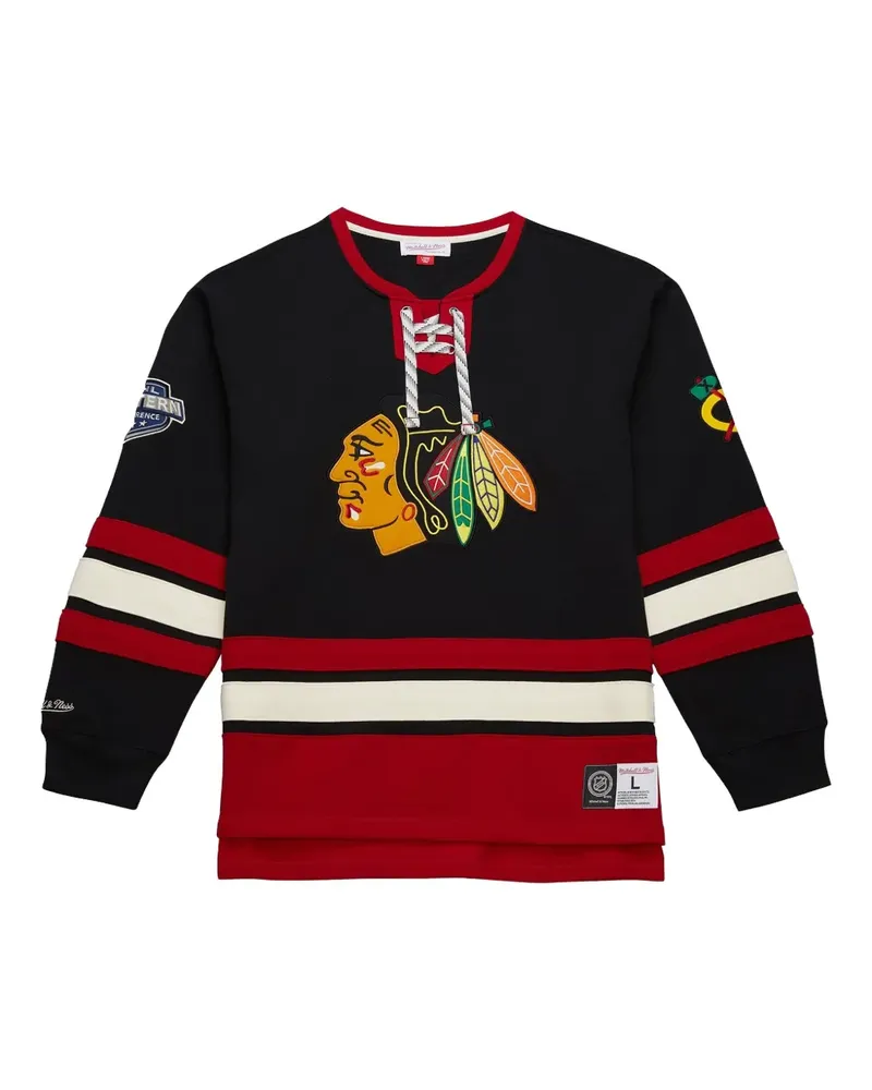 Mitchell & Ness Chicago Blackhawks Heritage Pullover - Schwarz Schwarz