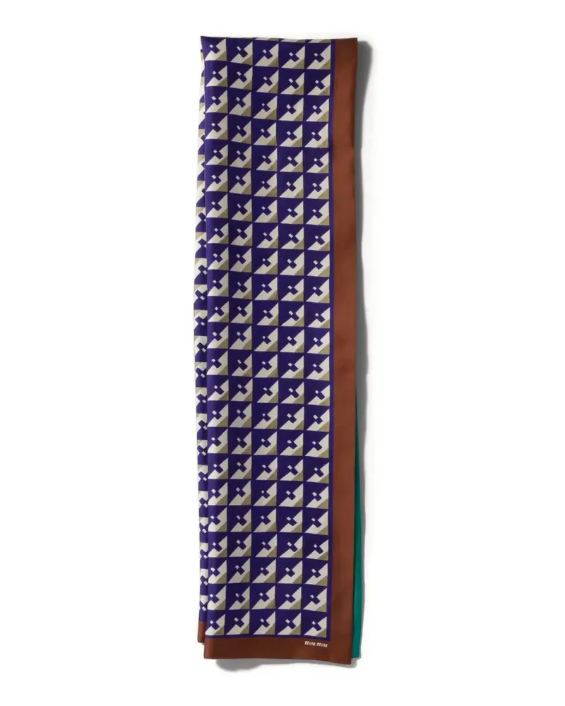 Miu Miu logo-printed scarf - Blau Blau