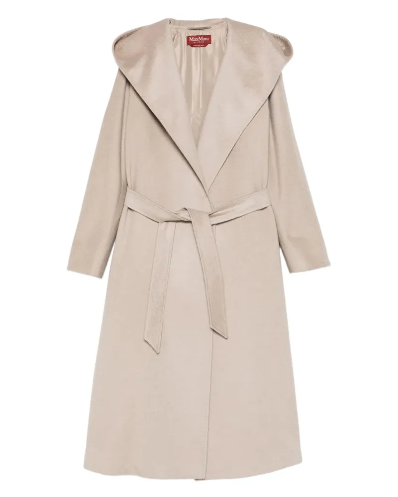 Max Mara Kapuzenmantel mit Gürtel - Nude Nude