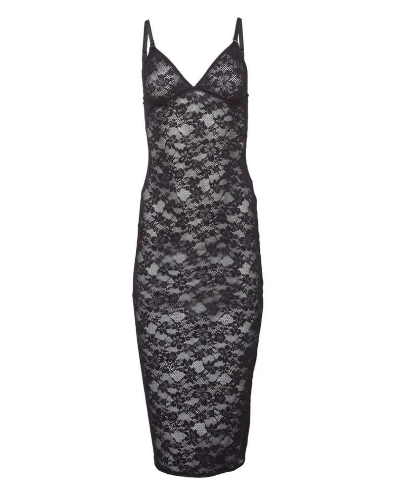 Fleur Du Mal Le Stretch Camisole-Kleid aus Spitze - Schwarz Schwarz