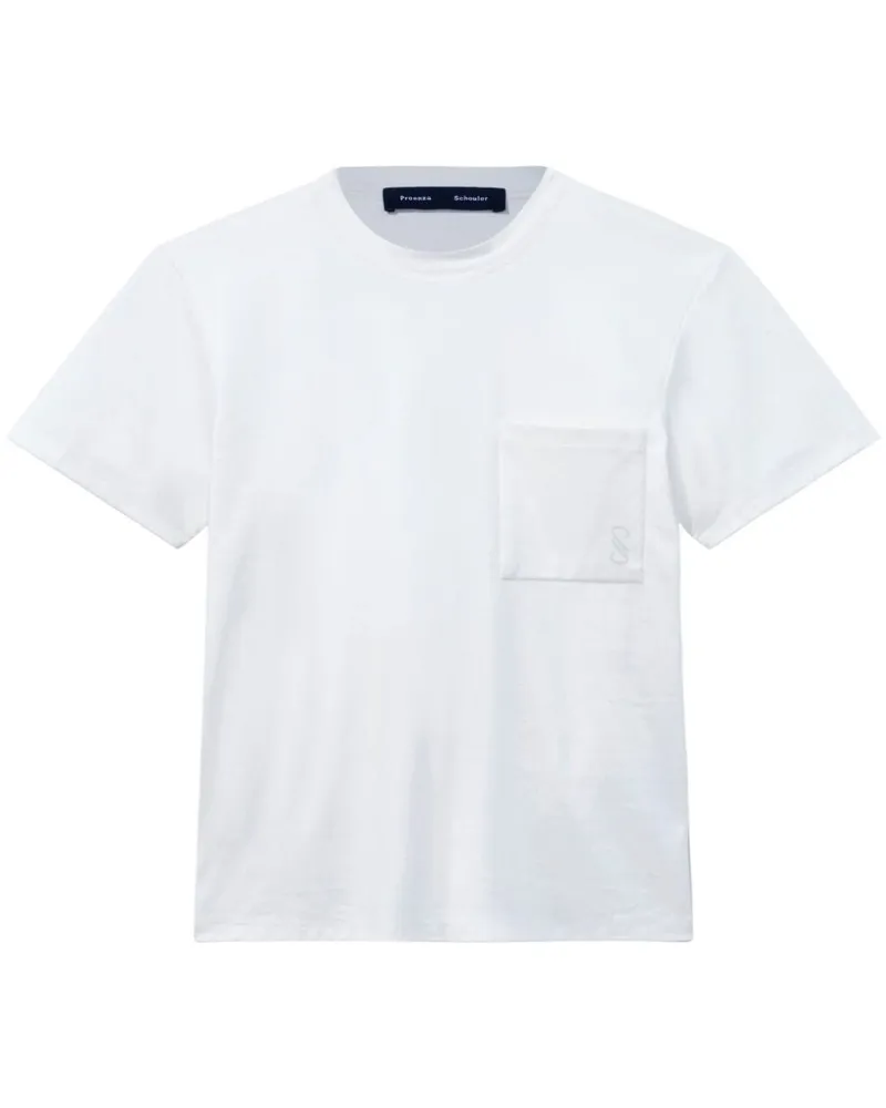 Proenza Schouler T-Shirt aus Bio-Baumwolle mit Logo-Print - Weiß Weiß