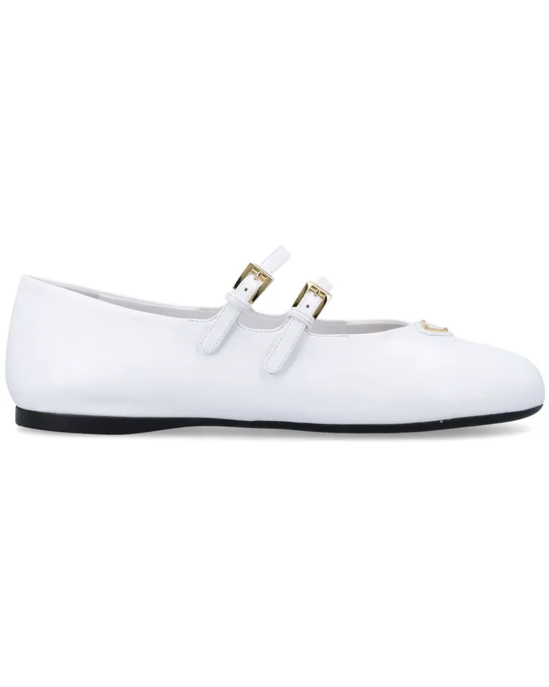 Prada Ballerinas mit Triangel-Logo - Weiß Weiß