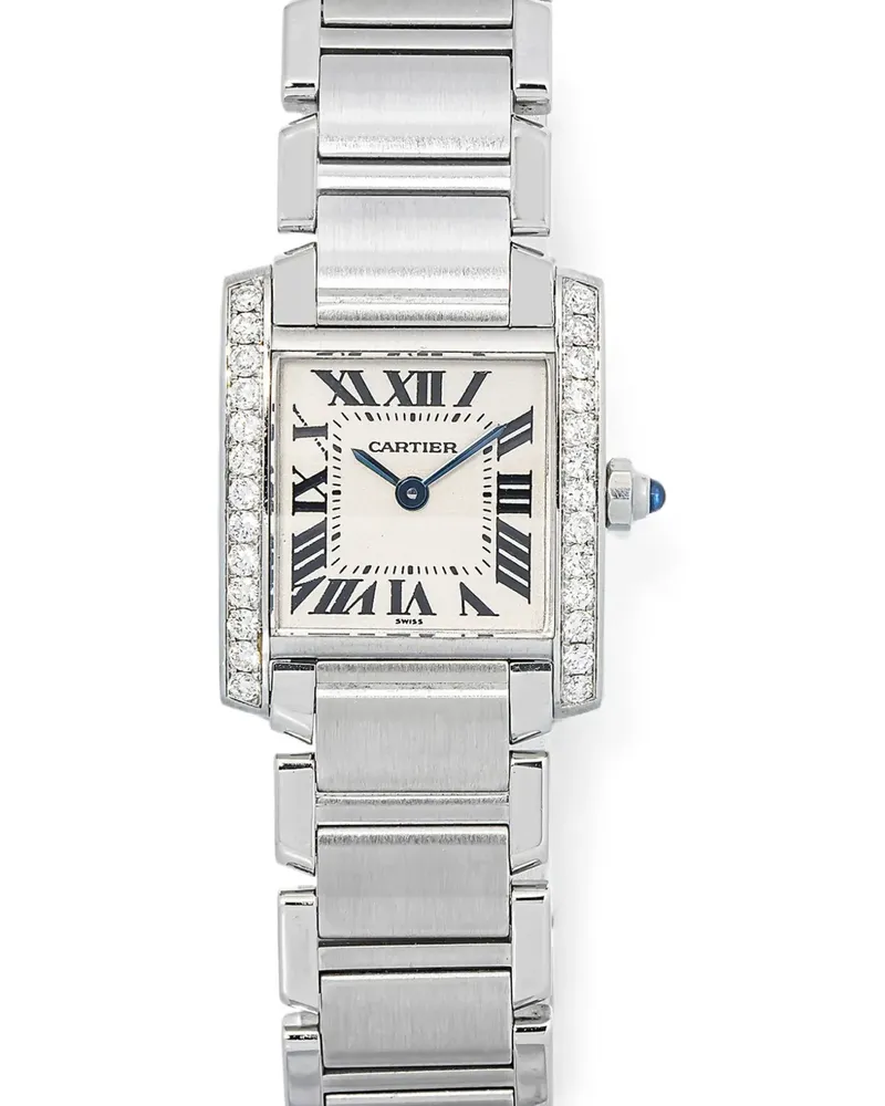 Cartier Tank Française Armbanduhr mit Diamanten 20mm - Weiß Weiß