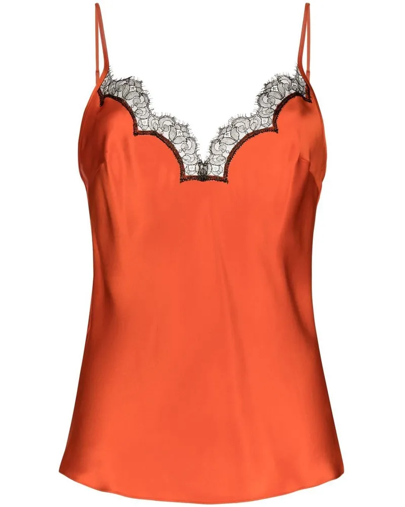 Gilda & Pearl Camisole-Top mit Spitzenbesatz Orange