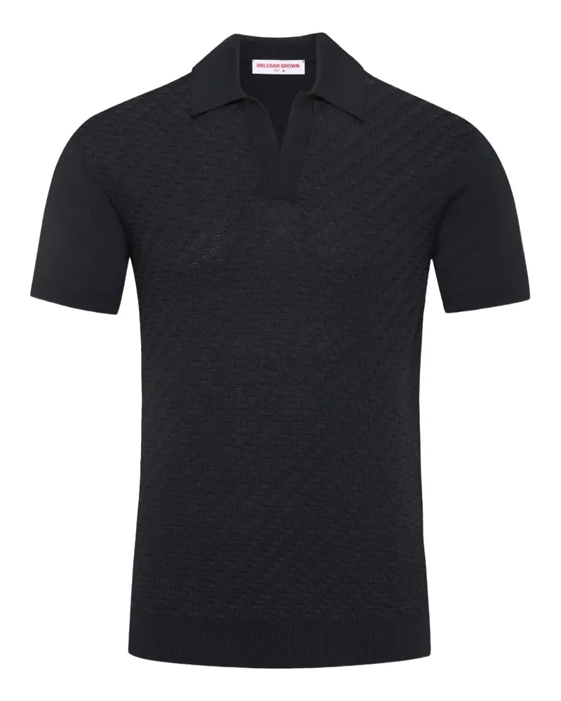 Orlebar Brown Horton jacquard polo-collar top - Blau Blau