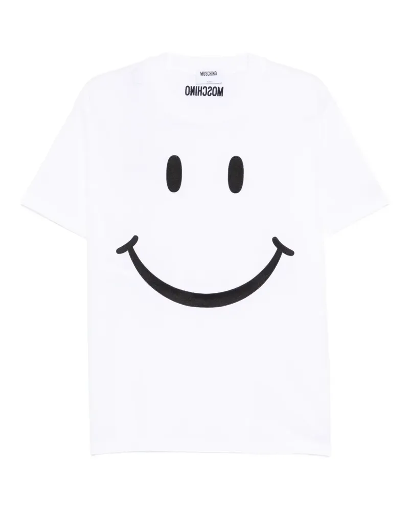 Moschino T-Shirt mit Smiley-Print - Weiß Weiß