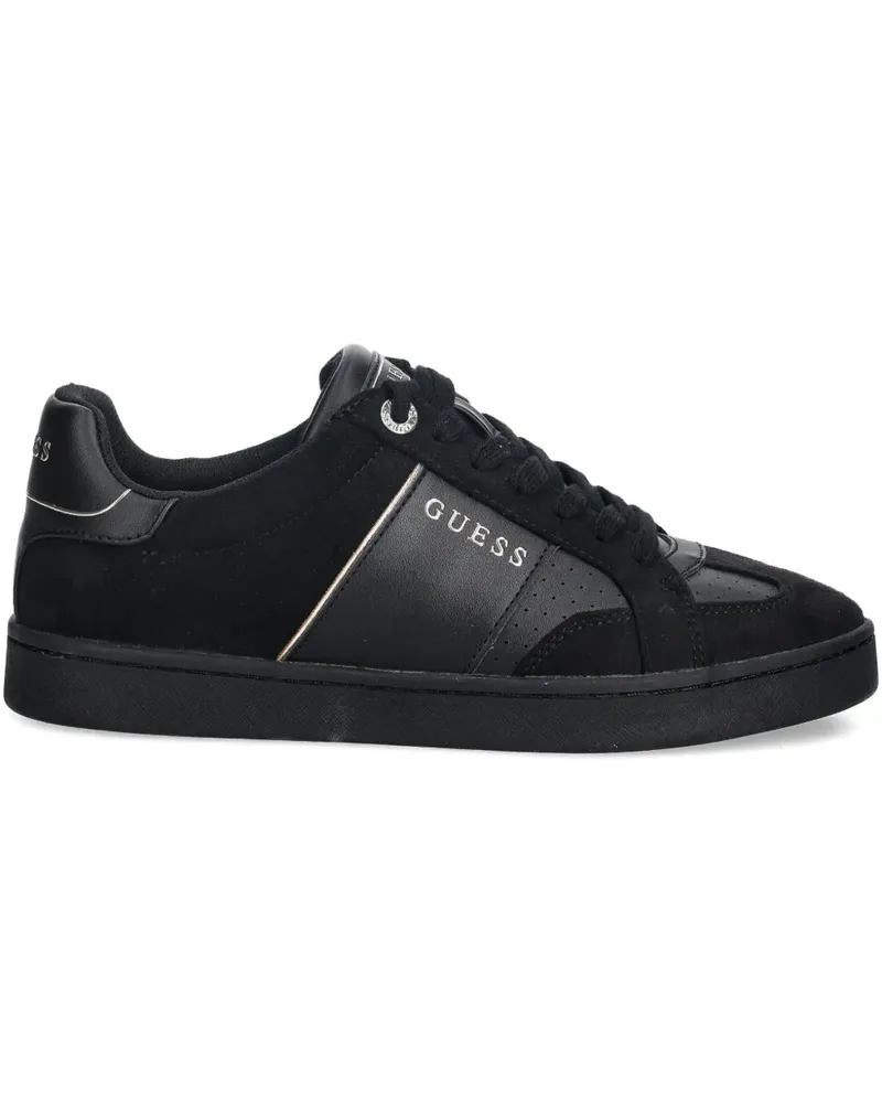 Guess Jrone perforierte Sneakers mit Einsätzen - Schwarz Schwarz