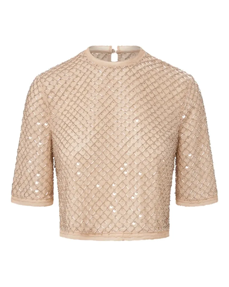Veronica Beard Top mit Perlen - Nude Nude