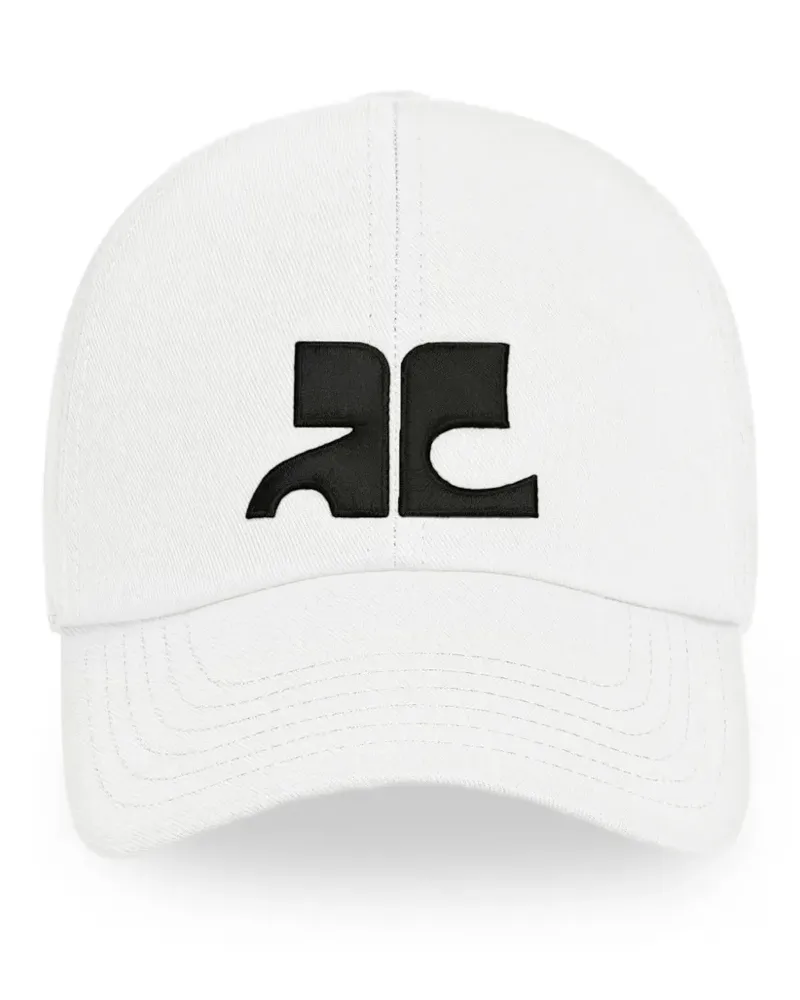 Courrèges AC Baseballkappe mit Logo-Patch - Weiß Weiß