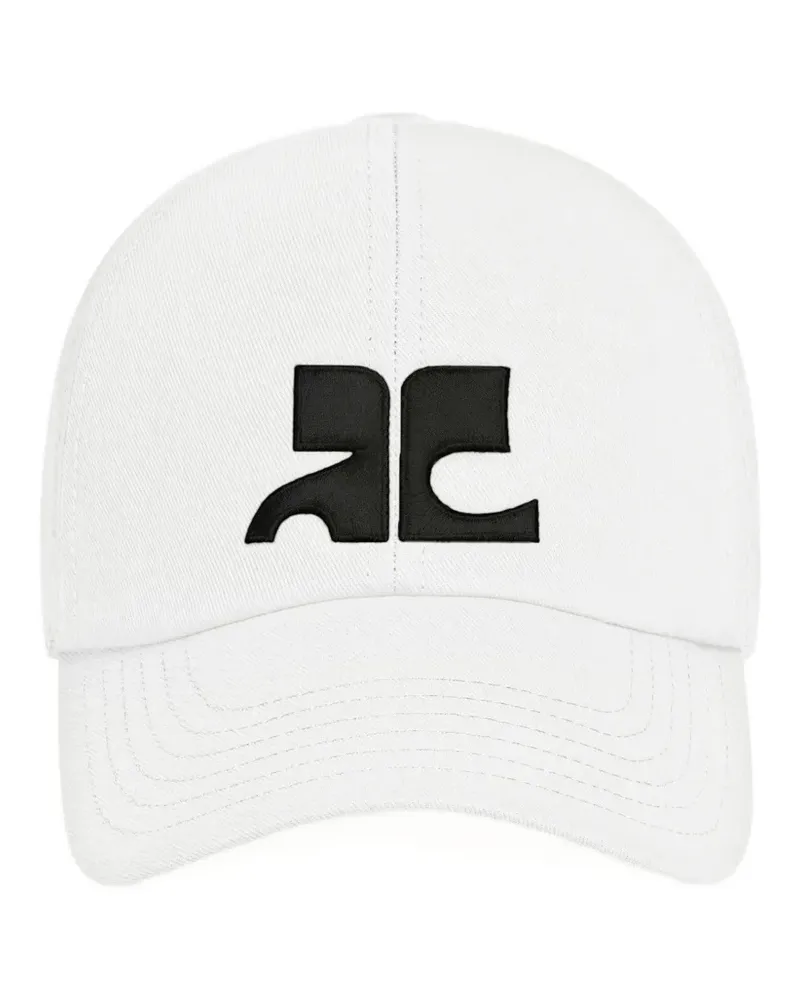 Courrèges AC logo-patch cap - Weiß Weiß