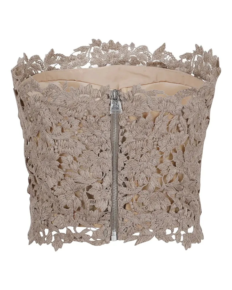 Ermanno Scervino Oberteil aus Blumenspitze - Nude Nude