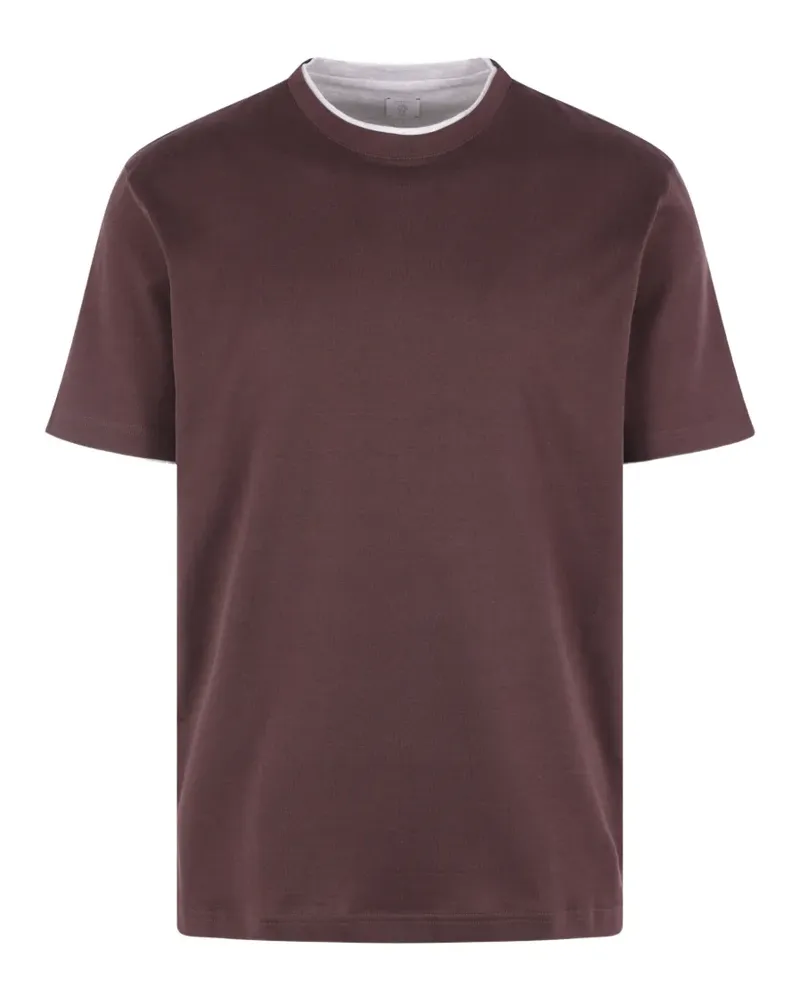 Eleventy T-Shirt im Layering-Look - Braun Braun