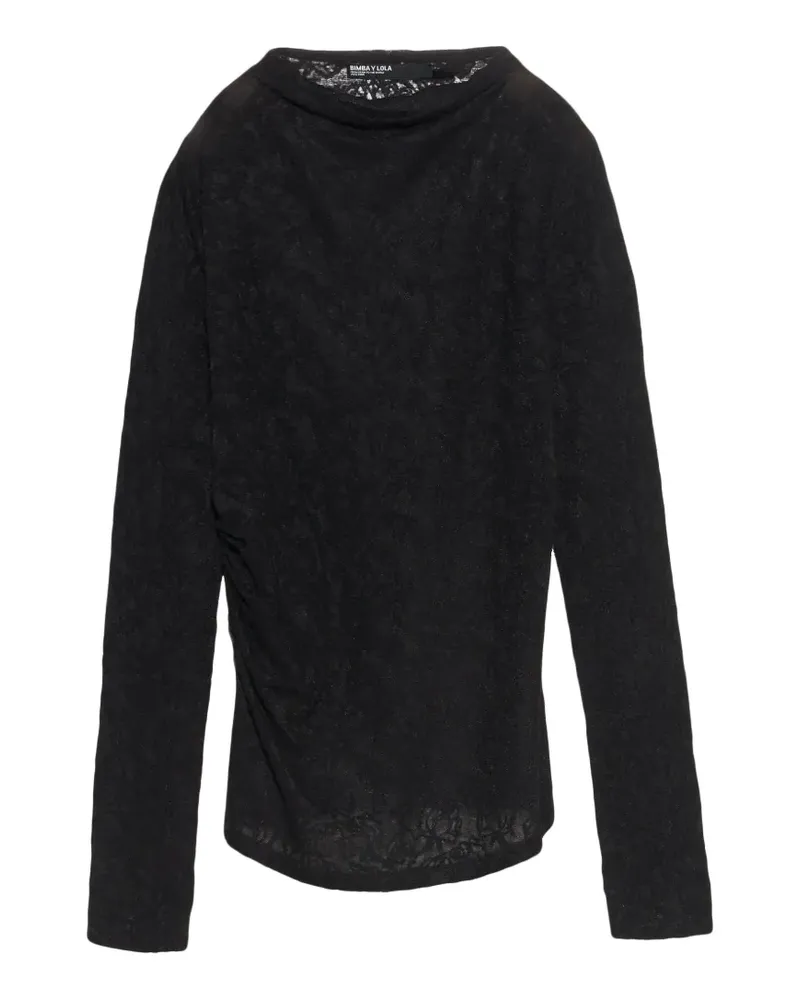 BIMBA Y LOLA T-Shirt aus Woll-Jacquard - Schwarz Schwarz