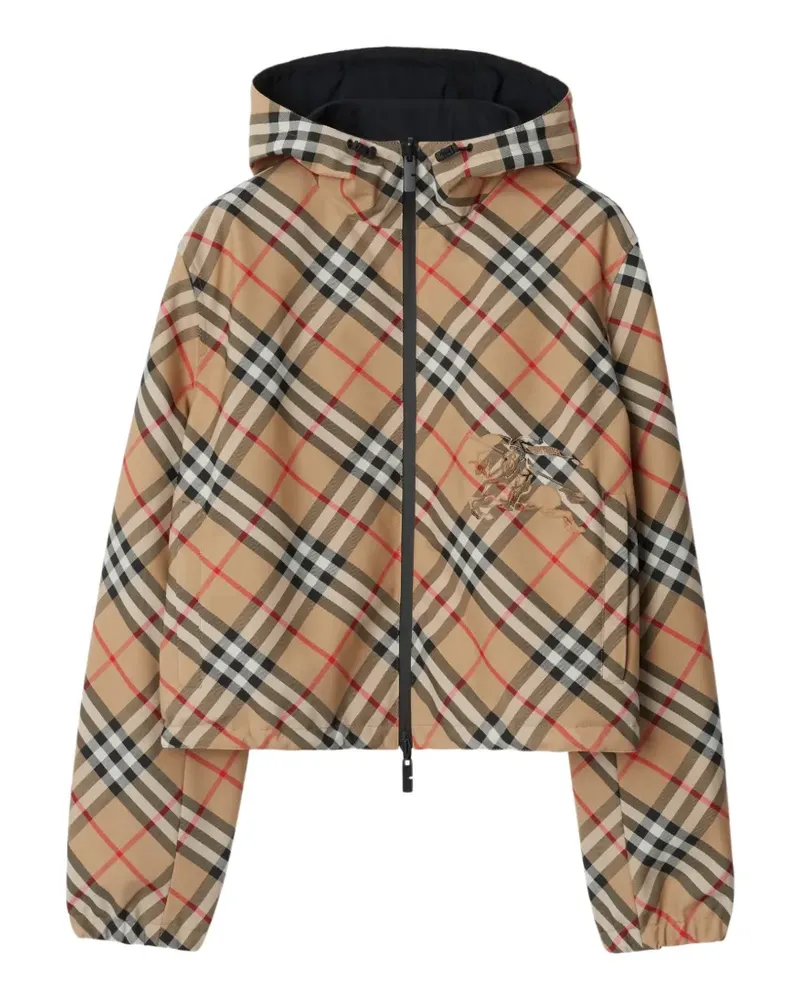 Burberry cropped reversible Check jacket - Nude Nude