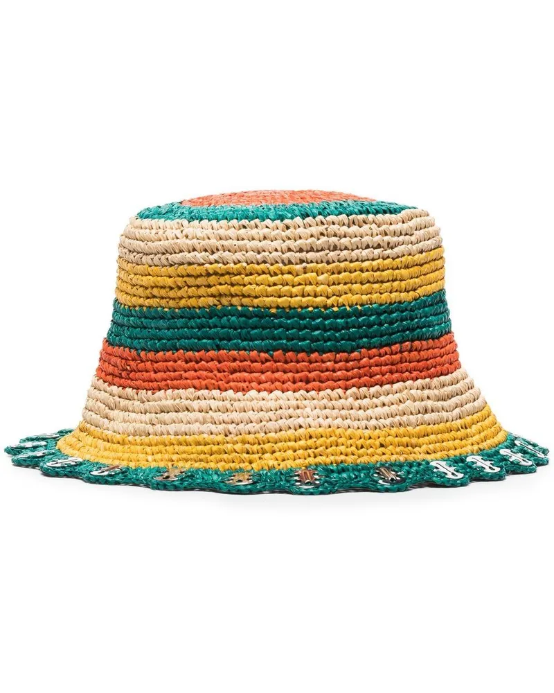 Paco Rabanne Strohhut aus Bast - Grün Grün