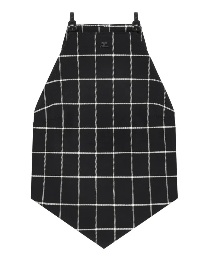 Courrèges Kariertes Neckholder-Tanktop - Schwarz Schwarz