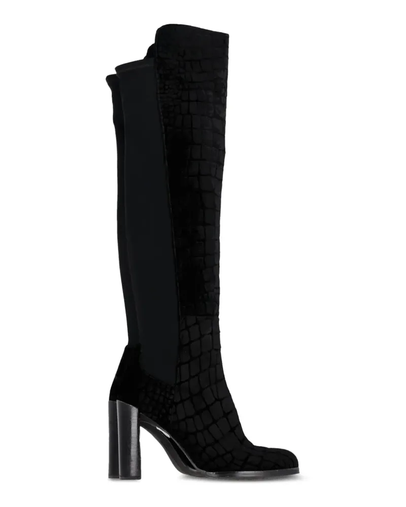 Stuart Weitzman crocodile-effect boots - Schwarz Schwarz
