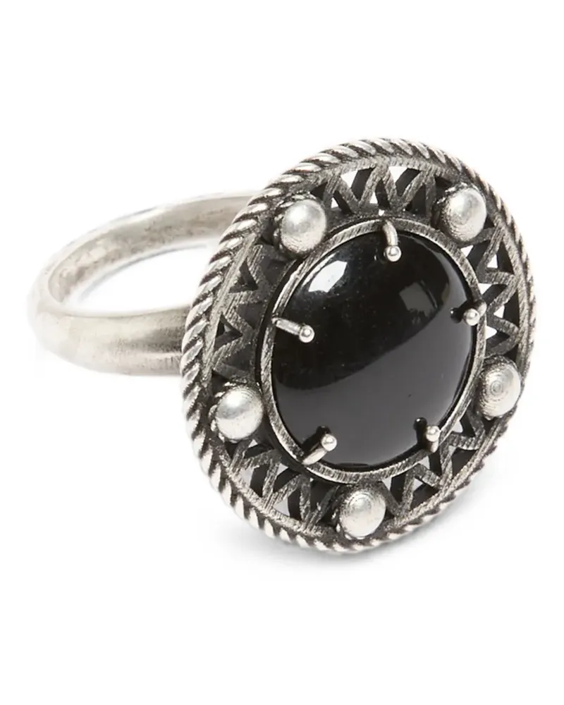 Ann Demeulemeester Ring mit Gravur und Schmuckstein - Silber Silber