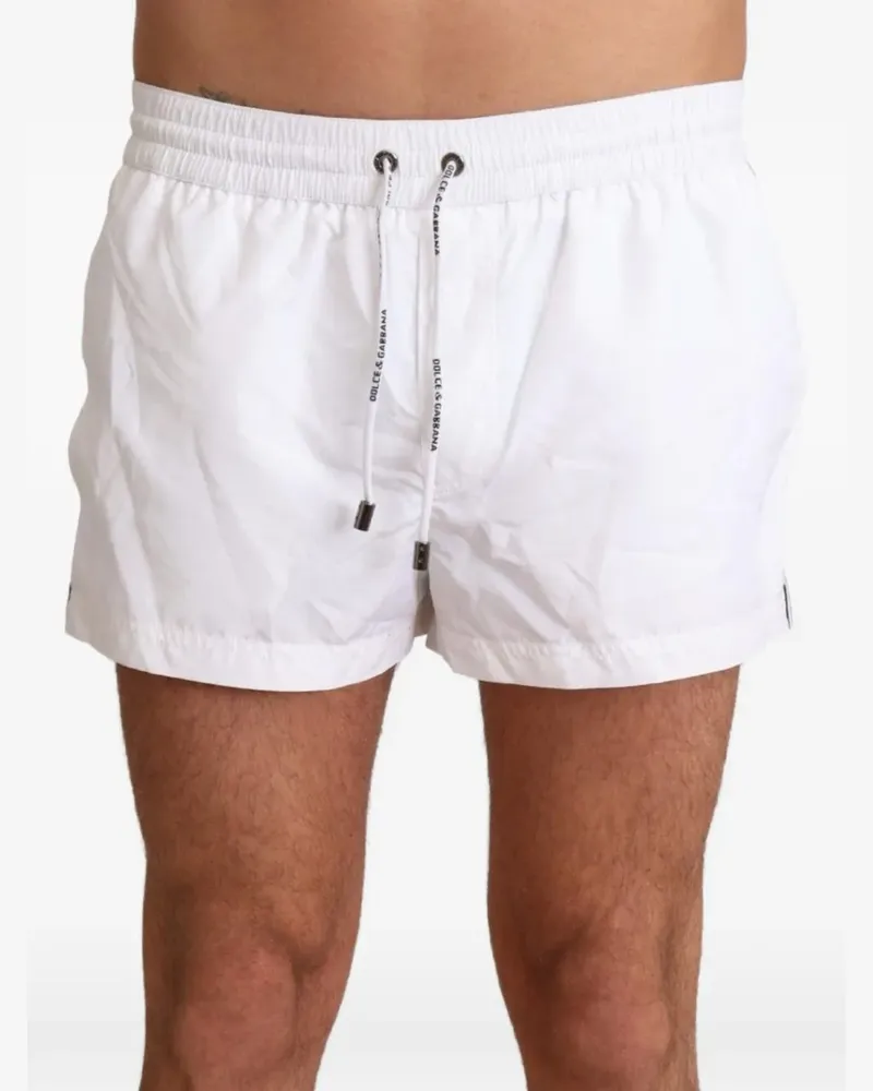 Dolce & Gabbana King Badeshorts mit Logo - Weiß Weiß