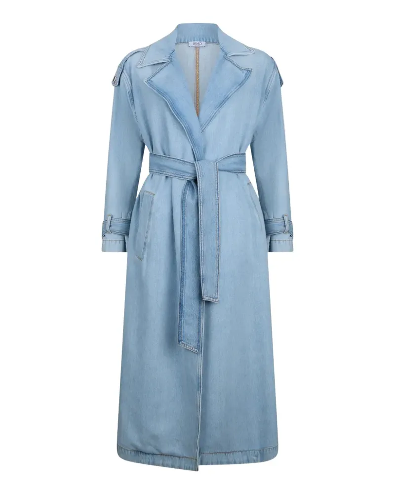 Liu Jo denim belted trench coat - Blau Blau