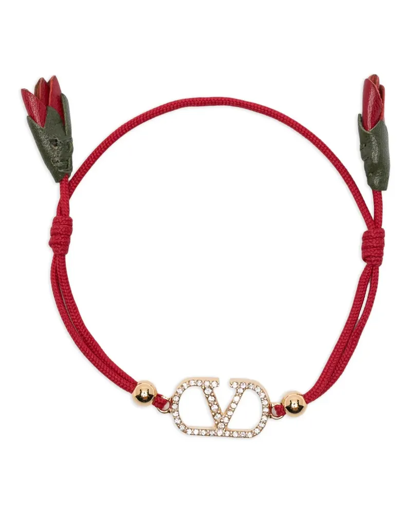 Valentino Garavani Kristallarmband mit Blumenverzierung - Gold Gold
