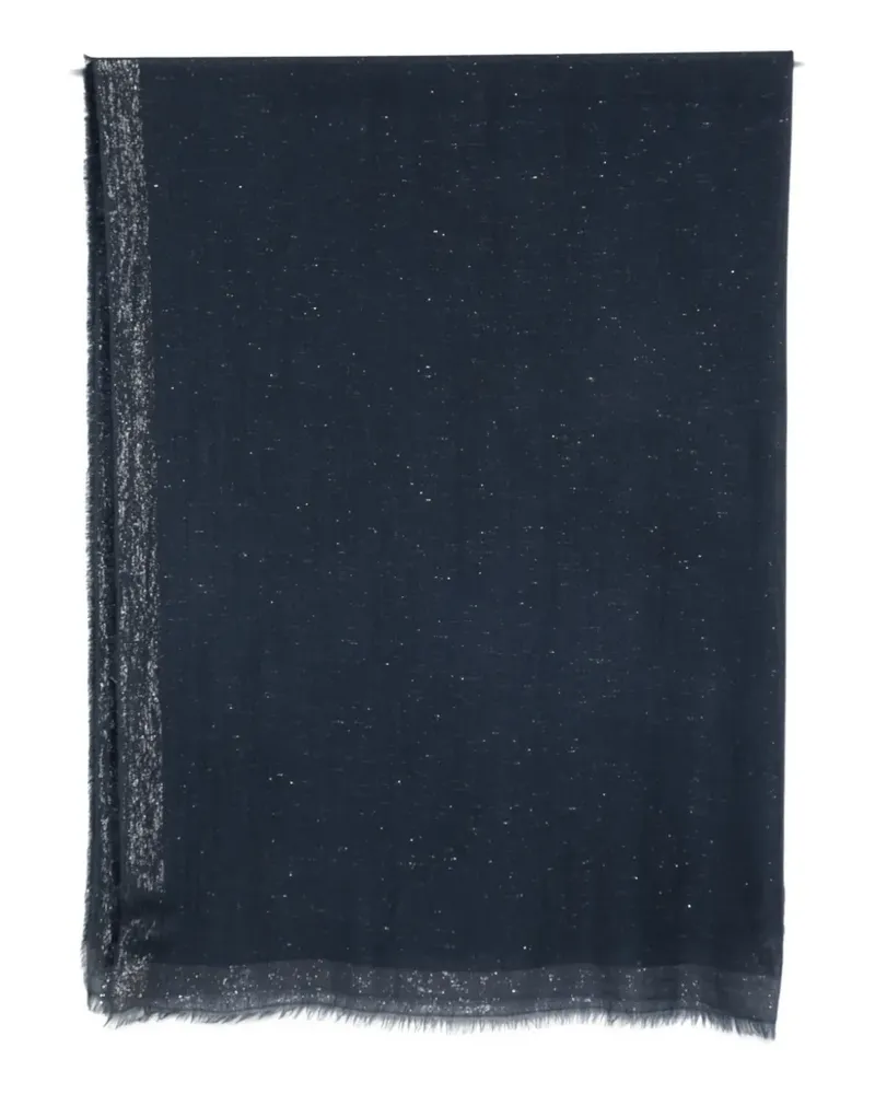 Faliero Sarti glitter-effect frayed scarf - Blau Blau