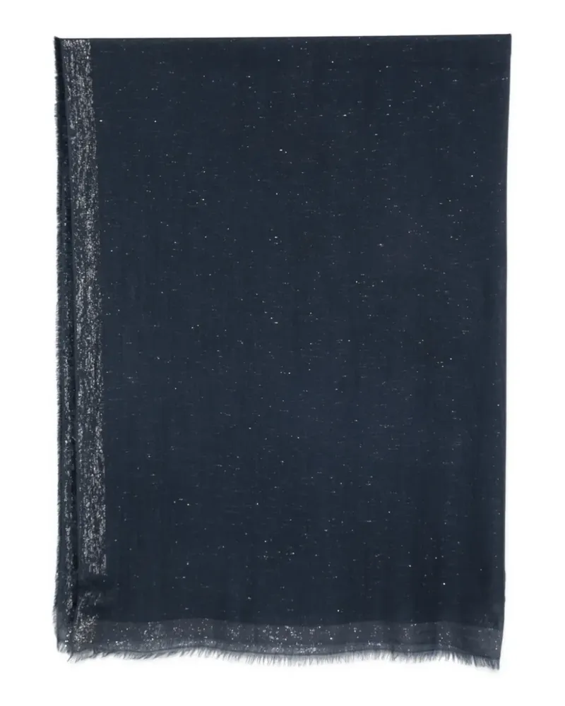 Faliero Sarti glitter-effect frayed scarf - Blau Blau