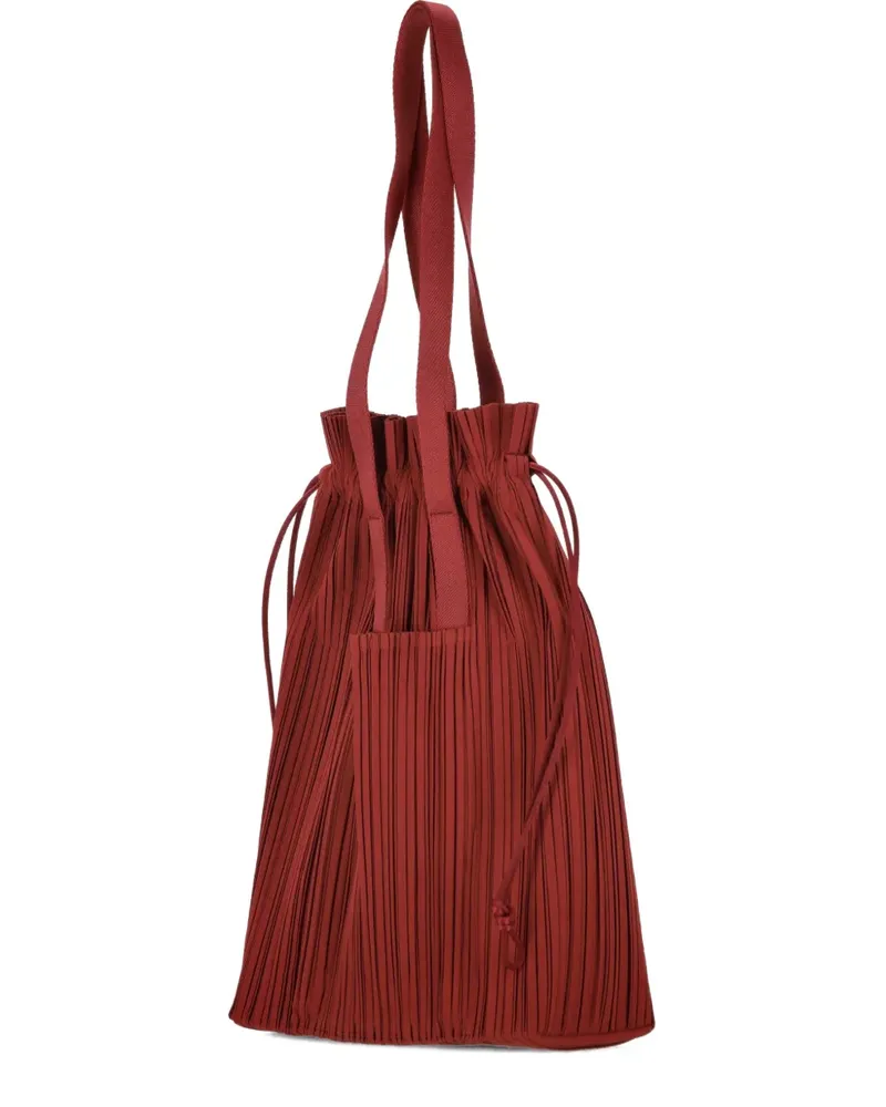 Issey Miyake pleated drawstring tote bag - Rot Rot