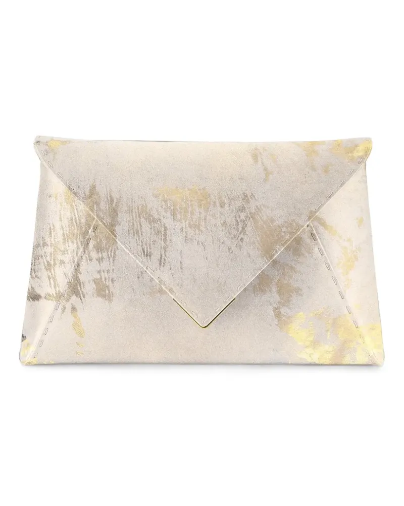 Tyler Ellis Mittelgroße Lee Pouchet Clutch im Metallic-Look - Nude Nude