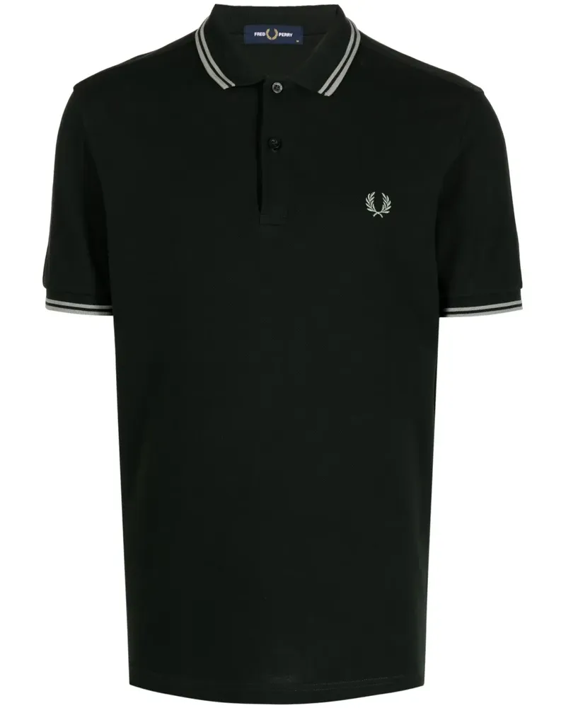 Fred Perry Poloshirt mit Kontrastdetails - Schwarz Schwarz