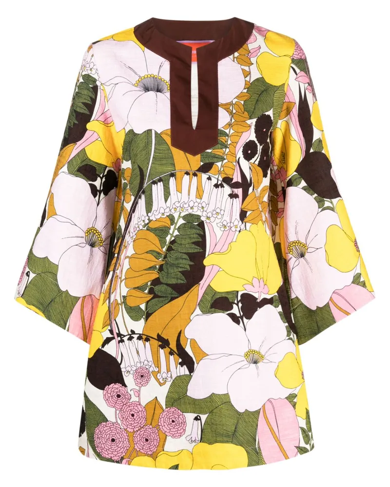 La DoubleJ Kaftankleid mit Blumen-Print - Rosa Rosa