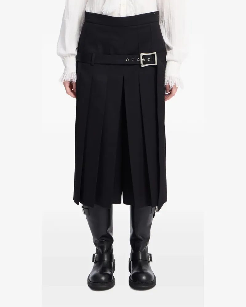Ann Demeulemeester Plissierte Hose mit Gürtel - Schwarz Schwarz