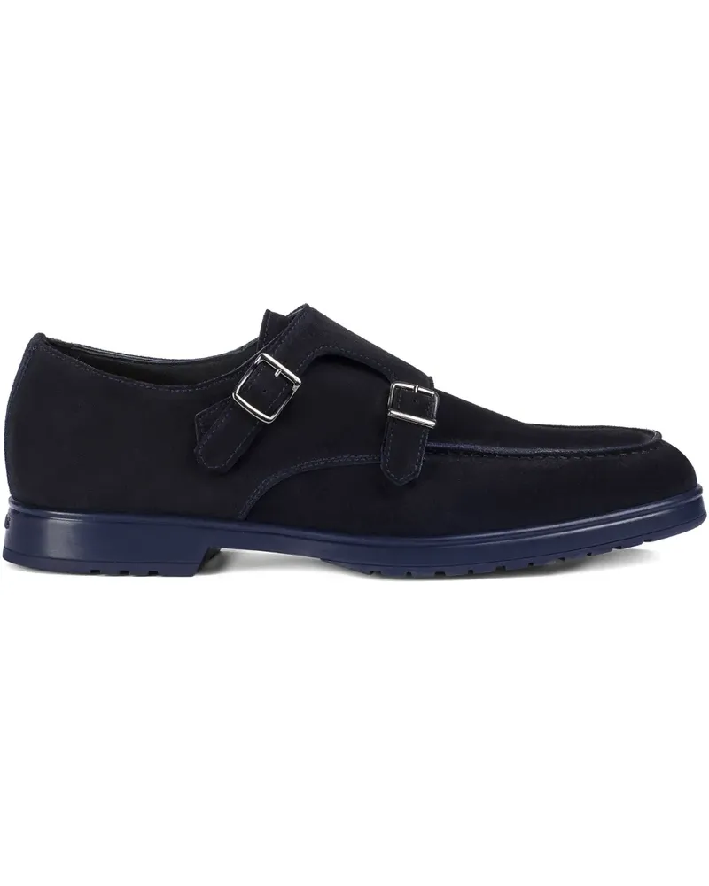 Doucal´s suede double-buckle shoe - Blau Blau