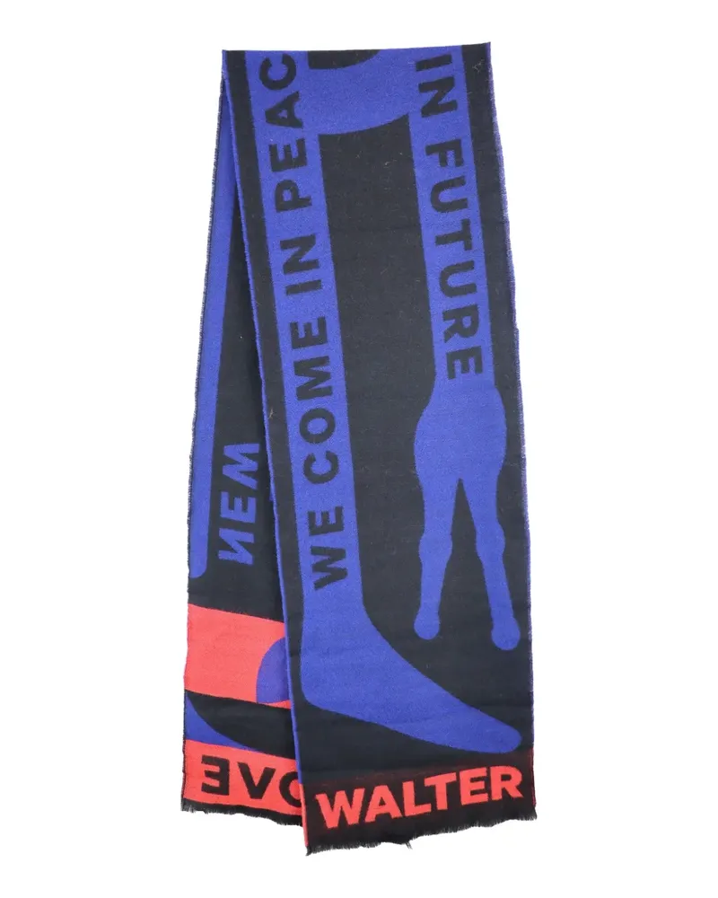Walter van Beirendonck New Schal aus grafischem Jacquard - Blau Blau