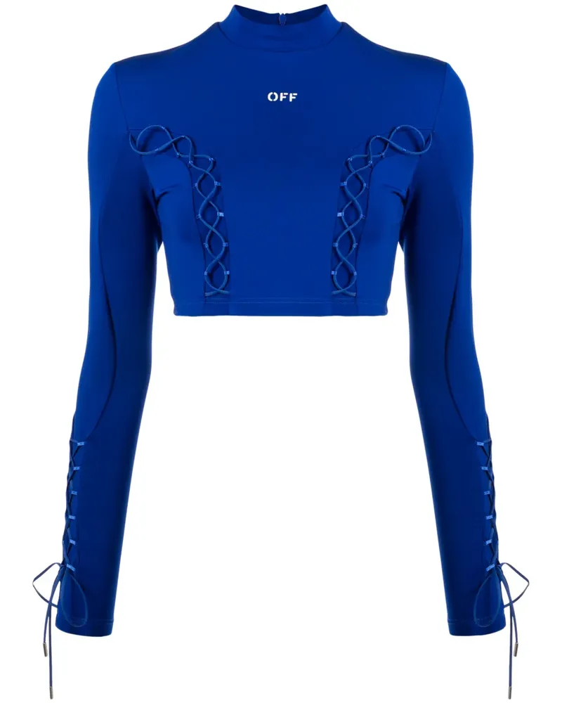 OFF-WHITE Cropped-Top mit Schnürung - Blau Blau