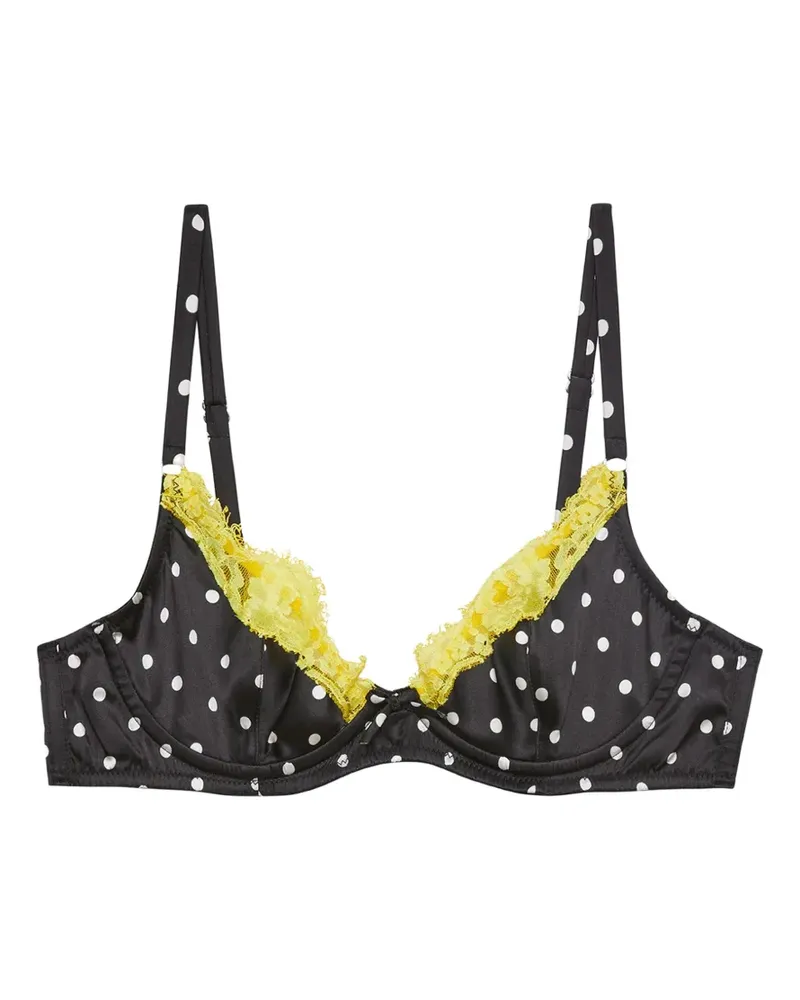 Fleur Du Mal Juliet lace-trim polka-dot bra - Schwarz Schwarz
