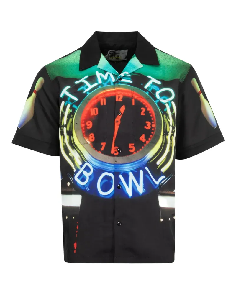 PLEASURES Time Bowling Hemd - Schwarz Schwarz