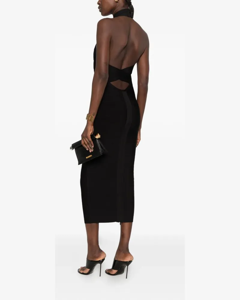 Retrofête Neckholder-Kleid mit Bandage - Schwarz Schwarz