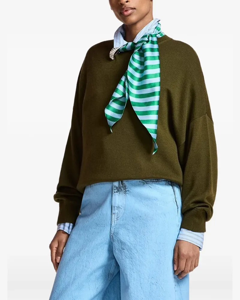 Essentiel Verzierter Pullover mit Schaldetail - Grün Grün