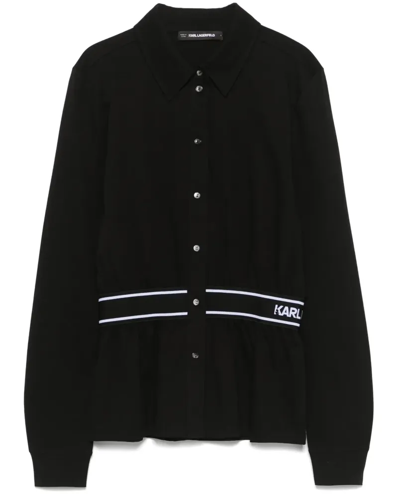 Karl Lagerfeld Hemd mit Logo - Schwarz Schwarz