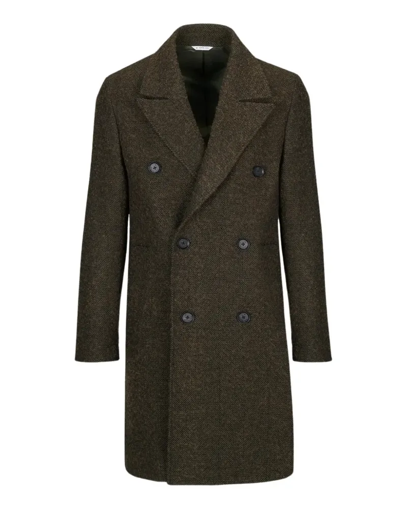 Manuel Ritz herringbone double-breasted coat - Grün Grün