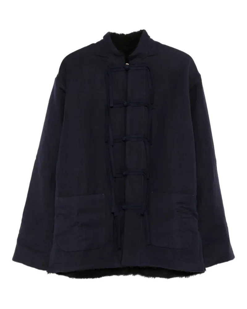 Uma Wang Jacke mit Knoten - Blau Blau