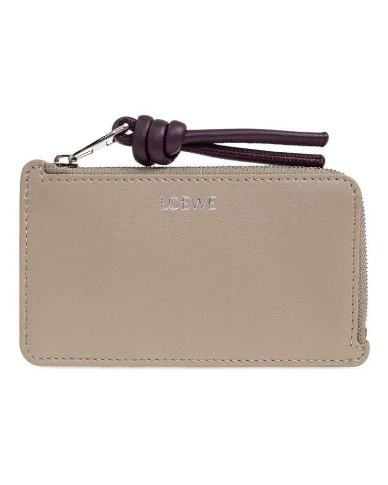 Loewe zip-fastening knot-detail card holder - Nude Nude