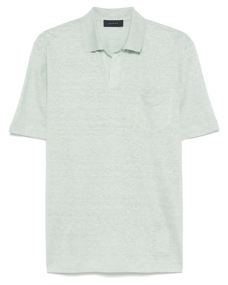 SEASE T-Shirt mit Schlitz am Ausschnitt - Grün Grün