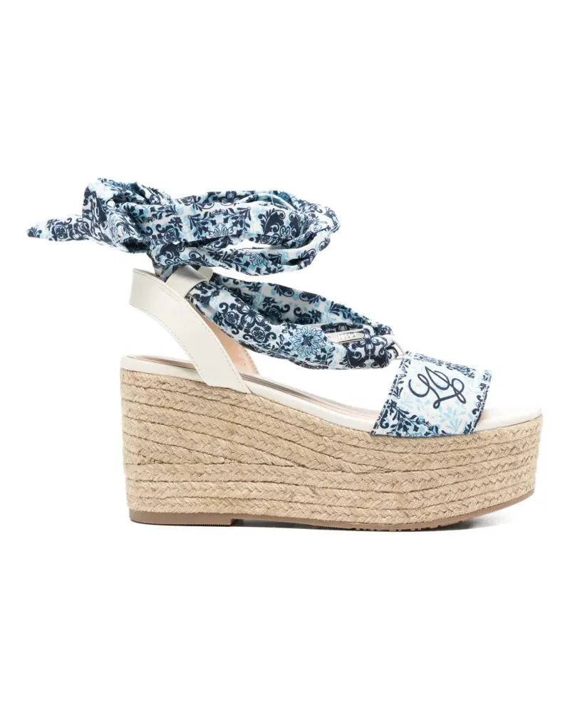 Liu Jo Wedge-Sandalen mit Schal - Blau Blau