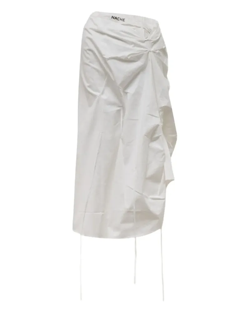HACHE straps-detailing draped asymmetric skirt - Weiß Weiß