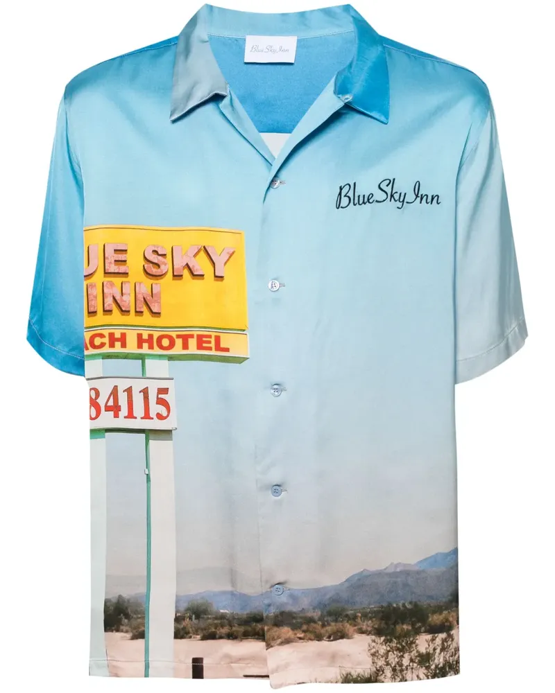 Blue Sky Inn Hemd mit grafischem Print - Blau Blau