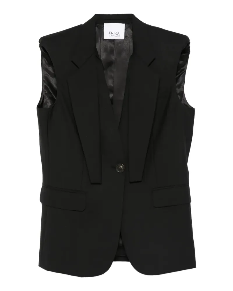 Erika Cavallini padded shoulder gilet - Schwarz Schwarz